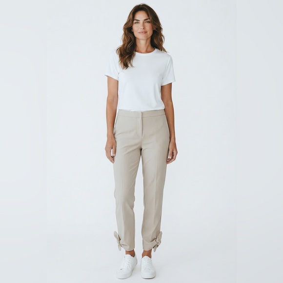 Banana Republic Pants - Banana Republic Neutral Tie-Hem Straight Pants - Sandstone Beige